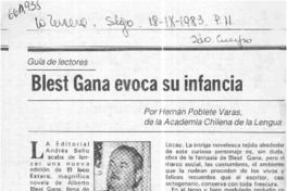 Blest Gana evoca su infancia  [artículo] Hernán Poblete Varas.