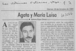 Agata y María Luisa  [artículo] Antonio Rojas Gómez.