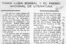 María Luisa Bombal y el Premio Nacional de Literatura.  [artículo]