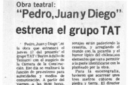 Pedro, Juan y Diego" estrena el grupo TAT.  [artículo]