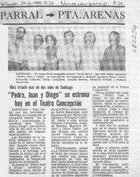 Pedro, Juan y Diego" se estrena hoy en el Teatro Concepción.  [artículo]