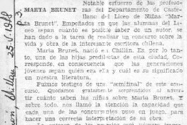 Marta Brunet  [artículo] Cronos.
