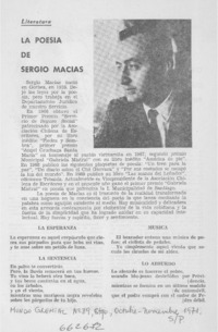 La poesía de Sergio Macías.