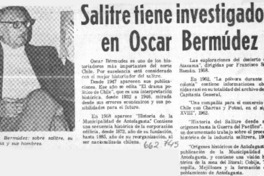 Salitre tiene investigador en Óscar Bermúdez.  [artículo]