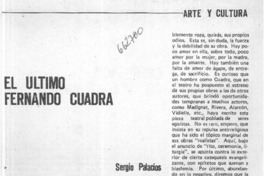 El último Fernando Cuadra  [artículo] Sergio Palacios.