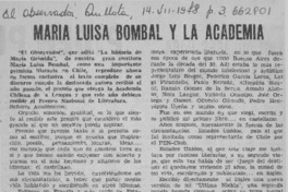 María Luisa Bombal y la academia.  [artículo]