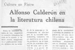 Alfonso Calderón en la literatura chilena