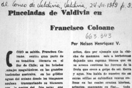 Pinceladas de Valdivia en Francisco Coloane  [artículo] Nelson Henríquez V.