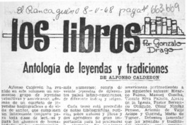 Antología de leyendas y tradiciones  [artículo] Gonzalo Drago.
