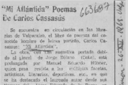 Mi Atlántida" poemas de Carlos Cassasus.  [artículo]