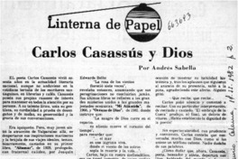 Carlos Casassús y Dios  [artículo] Andrés Sabella.