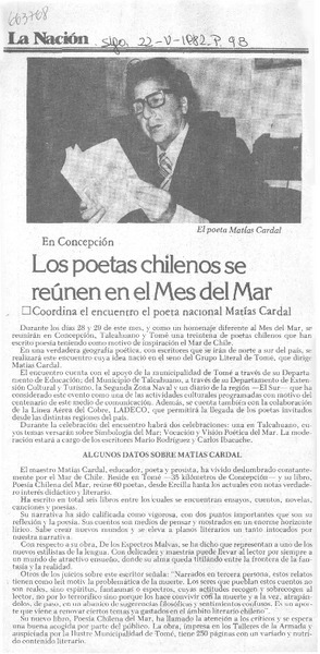 Los Poetas chilenos se reúnen en el Mes del Mar.