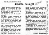Armando Cassigoli  [artículo] Ramón Riquelme.
