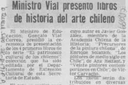 Ministro Vial presentó libros de historia del arte chileno.