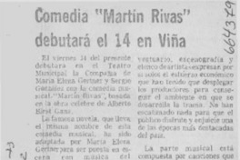 Comedia "Martín Rivas" debutará el 14 en Viña.