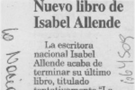 Nuevo libro de Isabel Allende.