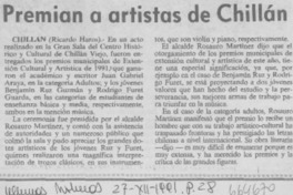 Premian a artistas de Chillán