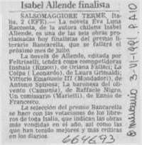 Isabel Allende finalista.