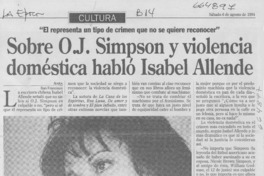 Sobre O. J. Simpson y violencia doméstica habló Isabel Allende.