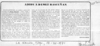 Adiós a Dewet Bascuñán  [artículo] Hernán Cañas.