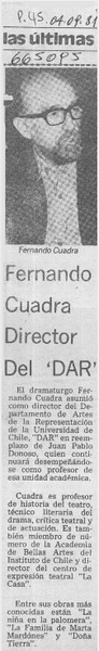 Fernando Cuadra director del "DAR".  [artículo]