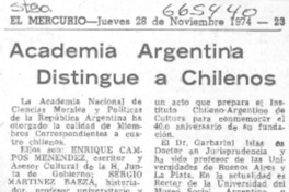Academia Argentina distingue a chilenos.