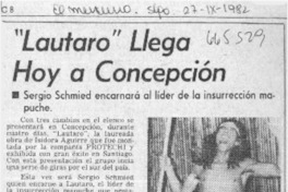 "Lautaro" llega hoy a Concepción.  [artículo]