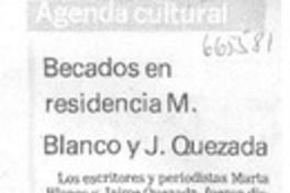 Becados en residencia M. Blanco y J. Quezada.