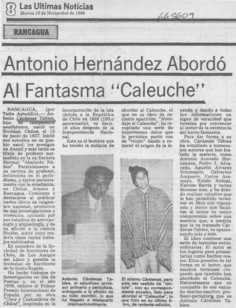 Antonio Hernández abordó al fantasma "Caleuche"