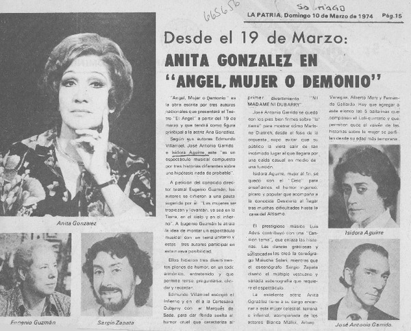 Anita González en "Angel, mujer o demonio".