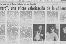 "Lautaro", una eficaz valorización de lo chileno