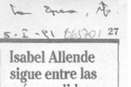 Isabel Allende sigue entre las más vendidas.