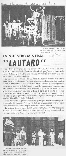 En nuestro mineral "Lautaro".
