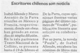 Escritores chilenos son noticia.