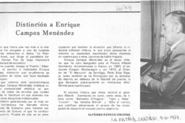 Distinción a Enrique Campos Menéndez
