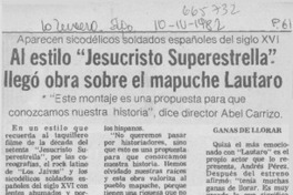 Al estilo "Jesucristo Superestrella" llegó obra sobre el mapuche Lautaro.