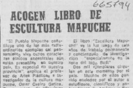 Acogen libro de Escultura mapuche.