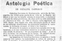 Antología poética de Catalina Carrasco  [artículo] Mesa Seco.