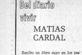 Matías Cardal  [artículo] Cronos.