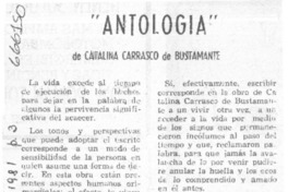 Antología" de Catalina Carrasco de Bustamante  [artículo] Juan Antonio Massone.