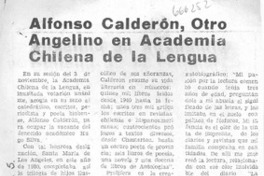 Alfonso Calderón, otro angelino en Academia Chilena de la Lengua