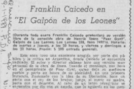 Franklin Caicedo en "El galpón de Los Leones".