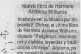 Nuevo libro de Hermelo Arabena Williams.