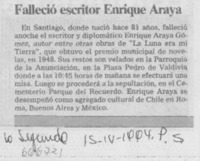 Falleció escritor Enrique Araya.