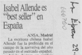 Isabel Allende es "best seller" en España.