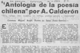 Antología de poesía chilena" por A. Calderón.