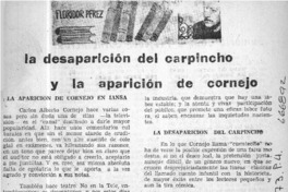 La desaparición del carpincho y la aparición de Cornejo  [artículo] Floridor Pérez.