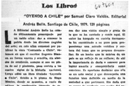 Oyendo a Chile  [artículo] Alberto Arraño.