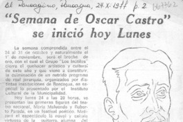 "Semana de Oscar Castro" se inició hoy lunes.