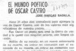El mundo poético de Oscar Castro